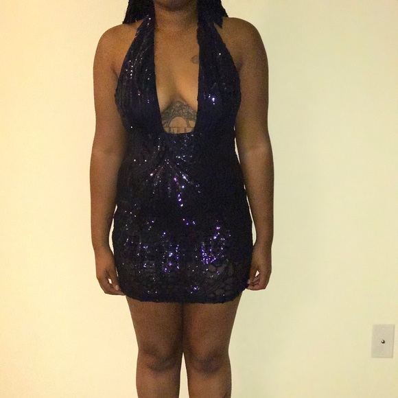 Navy sequins dress - Picture 4 of 4